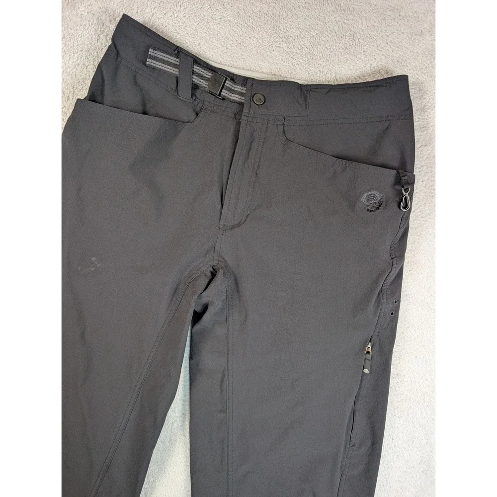 Mountain Hardwear Mens Black Hiking Pants 3/4Size M Belted Outdoor Cropped 33x22